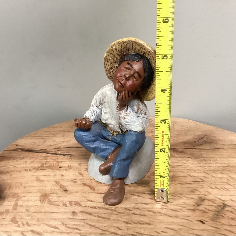 🔵 Vintage - Marked JP 89 - African American Figure in a resting pose - Excellent - Picture 10 of 13